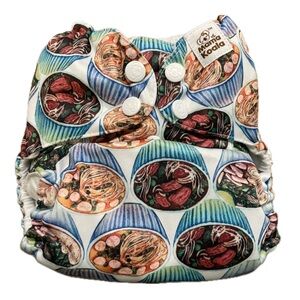 NEW Mama Koala Vibrant Noodle Print Cloth Diaper Cover with MK Insert